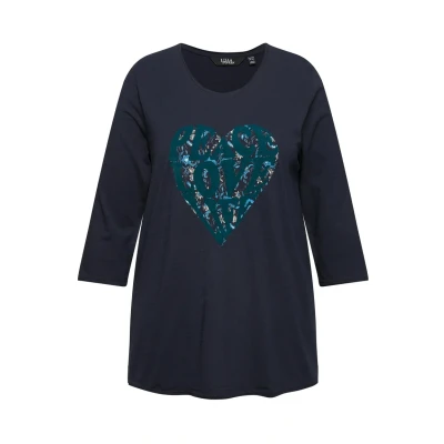 Abbildung von Ulla Popken Langarmshirt, Damen, Größe: 42/44, Navy blue