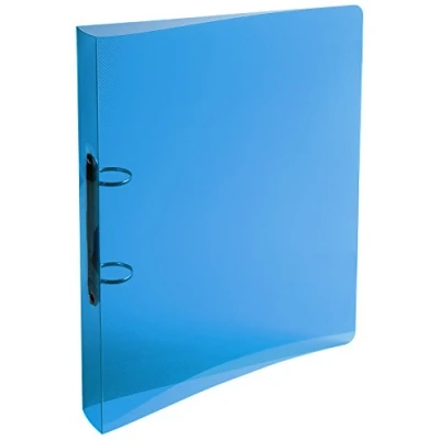 Abbildung von Exacompta 54298E Ringhefter Crystal DIN A4 aus mittelfestem Kunststoff mit 2 Ringen 40 mm breit 1 Stück Zufallsfarbe ideal für Schule und Büro Ringordner Ringbuchordner