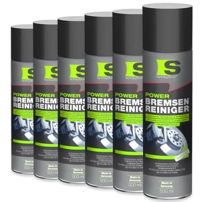 Abbildung von Spraytive 6 x 500ml Power Bremsenreiniger Spray Hochwirksamer Industriereiniger und Kaltreiniger: Entfernt Schmutz, Öl, Fett, Rost Bremsflüssigkeit Made in Germany