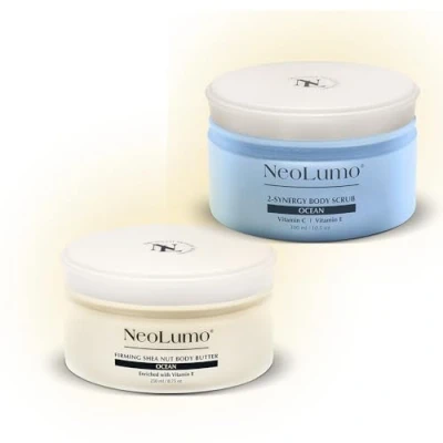 Abbildung von Luxuriöses Pflege Set Straffende Shea Nuss Body butter und Scrub Ocean Neolumo (ehemals ObeyYourBody)