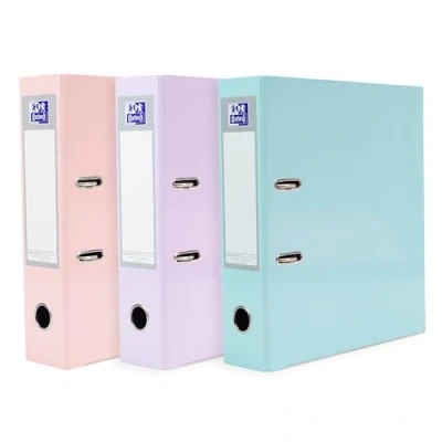 Abbildung von Oxford Premium Akten Ordner A4, pastell, 8 cm breit, Kunststoff Ordner, 3 Farben, Stück