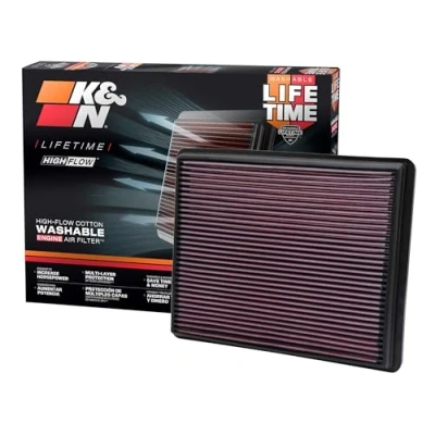 Abbildung von K&amp;N Motorluftfilter: Erhöhen Sie Leistung und Zugkraft, waschbar, Premium, Ersatzluftfilter: kompatibel 19992019 Chevy/GMC Truck/SUV V6/V8 (Silverado, Suburban, Tahoe, Yukon, Avalanche) 332129