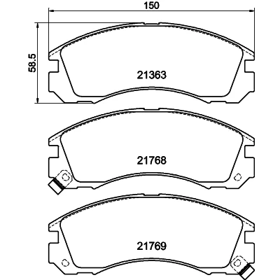Abbildung von HELLA 8DB 355 016 531 Bremsbelagsatz mit akustischer Verschleißwarnung MITSUBISHI: Outlander 3, 2 SUV, Lancer 8 Schrägheck