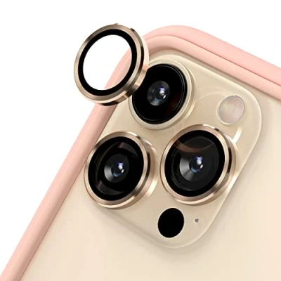 Abbildung von RhinoShield 9H Tempered Glass Kameraprotektoren, kompatibel mit [iPhone 13 Pro / Max] Stoß und Kratzfest, hohe Klarheit, explosionssicheren Schutz, Anti Beschlag Technologie Gold