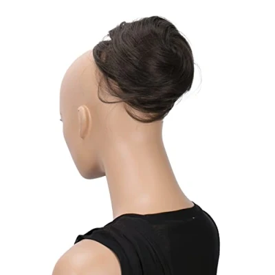 Abbildung von CAISHA Haardutt Eva Haarteil Zopf Haarknoten Hepburn Haargummi Hochsteckfrisuren Kunstfaser DM10cm Schokobraun DC12