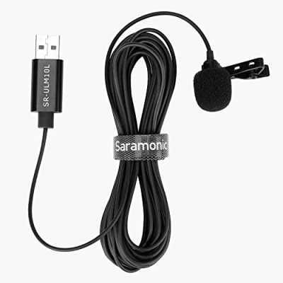 Abbildung von Saramonic Lavalier Mikrofon mit USB A Stecker für Computer 6 m langem Kabel (SR ULM10L)