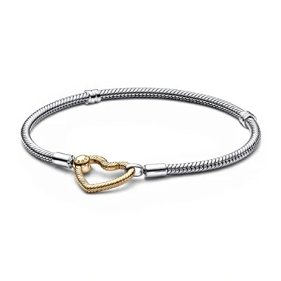 Abbildung von Pandora Heart Closure Armband, Damen, Größe: 20, Sterling silver and gold plated