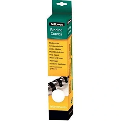 Abbildung von Fellowes Binderücken für Plastikbindung, 12 mm Durchmesser, 21 Ringe, A4 Dokumente, weiß, Packung mit 25 Stück