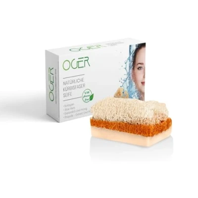 Abbildung von OGER Natürliche Kürbisfaser Seife 110 Gr Propolis Extrakt und Milch 1Stück