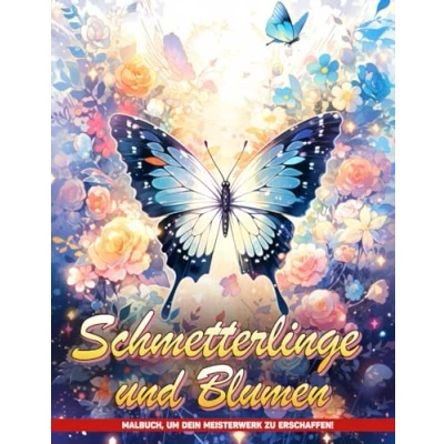 Abbildung von Schmetterlinge Und Blumen Malbuch Für Erwachsene: Erwachsene Malvorlagen Tiere Natur Zur Findung Deiner Ruhe, Ideale Geschenke