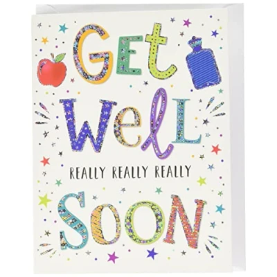 Abbildung von Piccadilly Greetings Modern Get Well Soon Karte 20,3 x 15,2 cm Regal Publishing