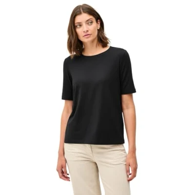 Abbildung von CECIL Damen 3225993 Basic Rundhals T Shirt, Schwarz, XL