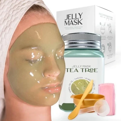 Abbildung von BRÜUN Peel Off Gelee Maske, Premium Qualität, modellierendes Teebaumglas Maskenpulver für Gesichtsmaske, ideal Kosmetikerinnen, Spa Hautpflege, Hydro Gesichtsmaske