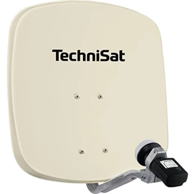 Abbildung von TechniSat DIGIDISH 45 Satelliten Schüssel für 1 Teilnehmer (45 cm kleine Sat Anlage Komplettset mit Wandhalterung, Satfinder V/H LNB und An Rohr Fitting)beige