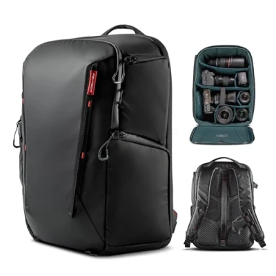 Abbildung von PGYTECH OneMo Lite Kamerarucksack 22L professioneller Fotorucksack kompatibel für DJI Mini 4 Pro/DJI Avata 2/DSLR/SLR spiegellosen Kameras, Schwarz