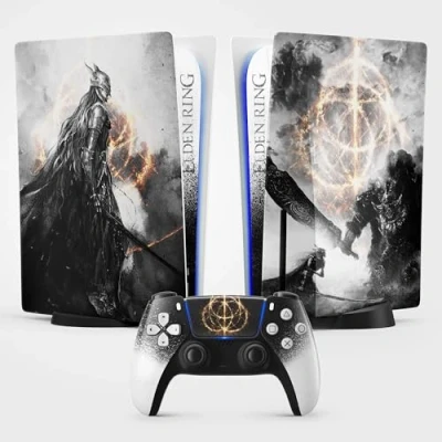 Abbildung von PS5 Skin Sticker Kreis von Elden, Aufkleber für Playstation 5r, Konsole und Controller, Standard Edition Disc, MALENIA (1 Controller)