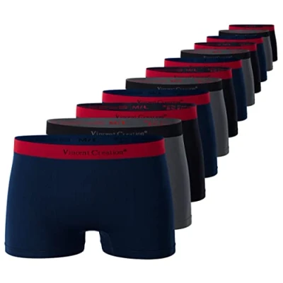 Abbildung von Vincent Creation 12ER PACK Seamless Panties, Herren, Größe: S/M, Schw dunkelblau grau