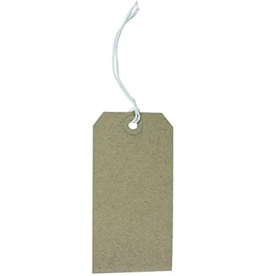 Abbildung von Q Connect KF01600 Anhänger mit Bändchen 120 x 60mm 1000 Stück gelbbraun