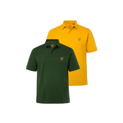 Abbildung von JP 1880 Herren, 2er Pack Poloshirts, Dunkelgrün, XL