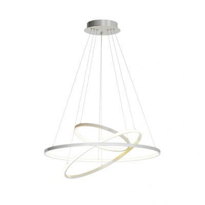 Abbildung von Lucande LED Pendelleuchte Ezan, nickel, Metall, Ø 80cm
