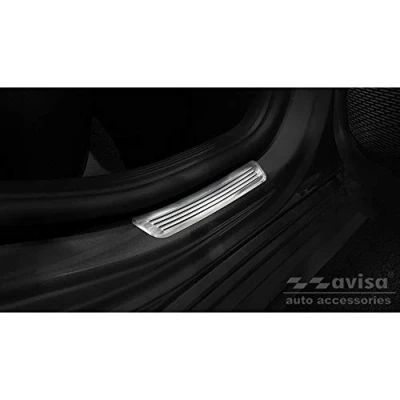 Abbildung von INOX Door sill Protectors Compatible with Mercedes A Class W177 HB/Sedan 2018 2 Pieces (Rear Doors)