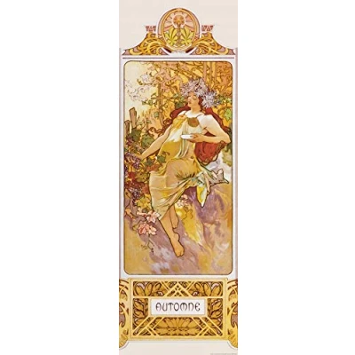 Abbildung von 1art1 Alphonse Mucha Poster Die Vier Jahreszeiten II, Herbst, 1896 Kunstdruck Bild 158x53 cm