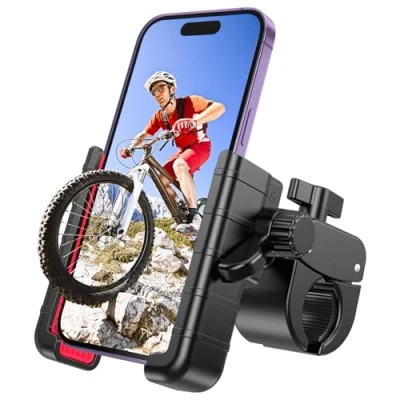 Abbildung von GEJIN Handyhalterung Fahrrad, 360 Smartphone Motorrad，e Scooter ebike Roller Halter Lenker Fahrrad Handyhalter, für 4.5 7.0 Zoll iPhone &amp; Android Smartphones
