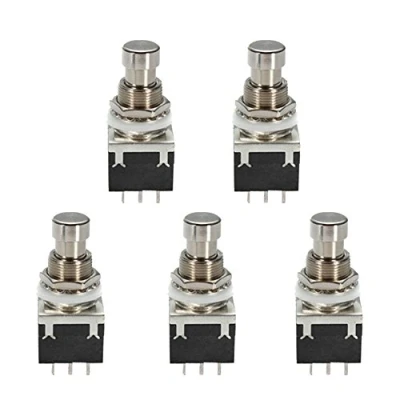 Abbildung von E Support™ 5 X 3PDT 9 Pins Box Stomp Gitarren Effekt Pedal Fußschalter True Bypass Metall schwarz