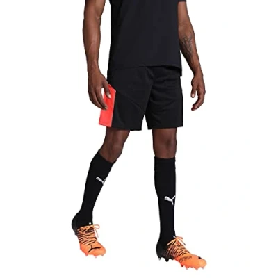 Abbildung von PUMA Herren Individualfinal Trainingsshorts Gestrickte Shorts, Schwarz feurige Koralle, M