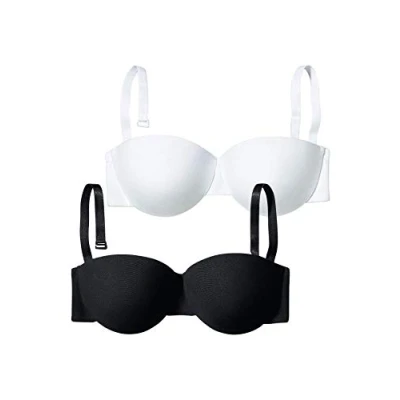 Abbildung von Lascana 2 PACK trägerloser/variabler BH, Damen, Größe: 70A, Black/white