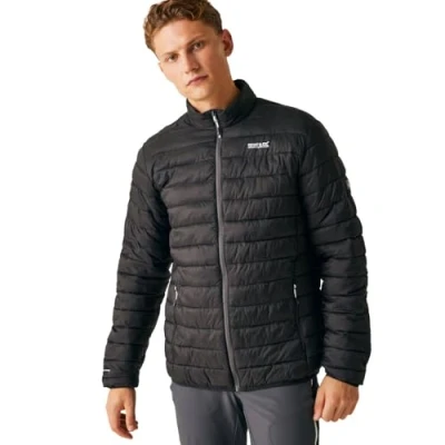 Abbildung von Regatta Herren Men&#039;s Insulated Jacket HillPack II Packaway Wattierte Jacke durchgehendem Reißverschluss, Black, XL