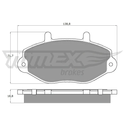 Abbildung von TOMEX brakes TX 11 92 Bremsbelagsatz Vorderachse FORD: Transit Mk4 Pritsche/Fahrgestell, Mk3 Bus