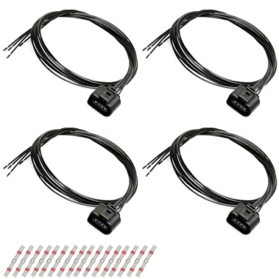 Abbildung von 4X Stecker kompatibel zu VW Audi 1J0973704 Reparatursatz 4 pol. Kabelsatz Buchse 1J0 973 704 Elektrik
