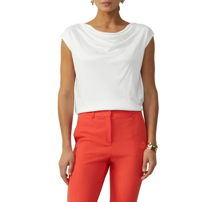 Abbildung von s.Oliver Black Label MIT Wasserfallausschnitt Tshirt print, Damen, Größe: 34, Ecru