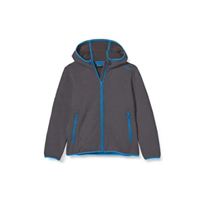 Abbildung von CMP Stretch Melange Fleece Sweatshirt für Kinder mit fester Kapuze, Graphit Mel., 104