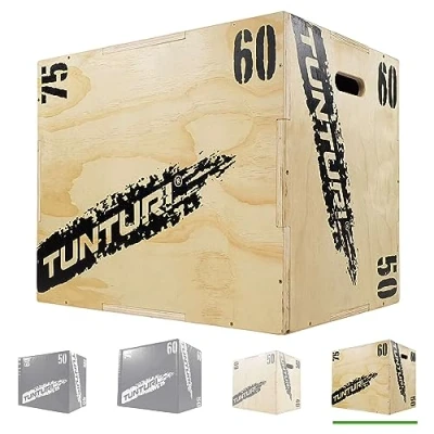 Abbildung von Plyo Box verfügbar in 50 x 60 75 cm Sprungbox aus Holz