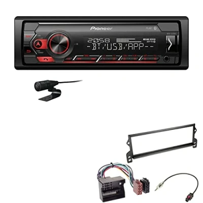 Abbildung von Pioneer MVH S320BT 1 DIN Bluetooth Autoradio USB FLAC Spotify mit Einbauset passend für Mini Mini, Cabriolet 2003 2008 schwarz
