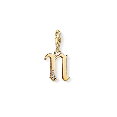 Abbildung von Thomas Sabo Damen Charm Anhänger M Buchstabe Gold Club 925 Sterling Silber 1619 414 39