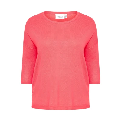 Abbildung von Fransa Fpblume PU Strickpullover, Damen, Größe: 42/44, Coral paradise
