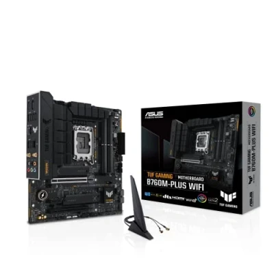 Abbildung von ASUS TUF GAMING B760M PLUS WiFi Mainboard Sockel Intel LGA 1700 (Intel B760, mATX, DDR5 Speicher, PCIe 5.0, 2x M.2, 6, Thunderbolt 4, Aura Sync)