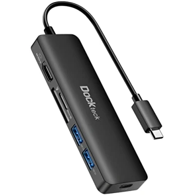 Abbildung von Dockteck USB C Hub, 6 in 1 Dock Adapter mit 4K 60Hz HDMI 100W PD 2 3.0 Datenports SD/microSD für MacBook Pro/Air M1/M2, iPad Pro/Mini 6, Surface Pro 8, Samsung und Mehr