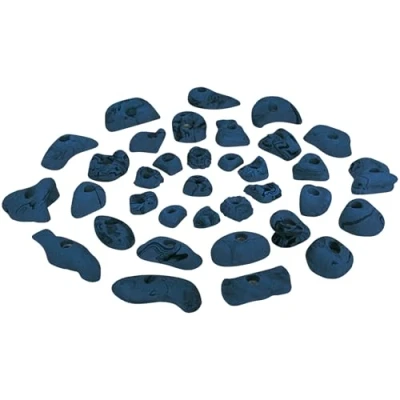 Abbildung von ALPIDEX 35 Klettergriffe Klettersteine für eine Kletterfläche von ca. 3 bis 5 m², Farbe:blau meliert
