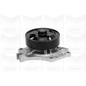 Abbildung von GRAF PA962 Wasserpumpe mit Dichtung mechanisch Stahlblech 103 für Keilrippenriementrieb MAZDA: 3 Hatchback, 2 Schrägheck, Limousine