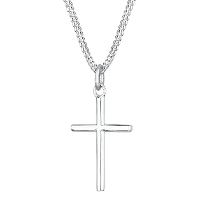 Abbildung von Elli Kette mit Anhänger Kreuz Basic Konfirmation Kommunion 925 Silber,