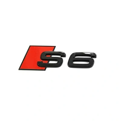 Abbildung von Audi 4K0071804 Schriftzug S6 schwarz/rot Tuning Black Edition Emblem