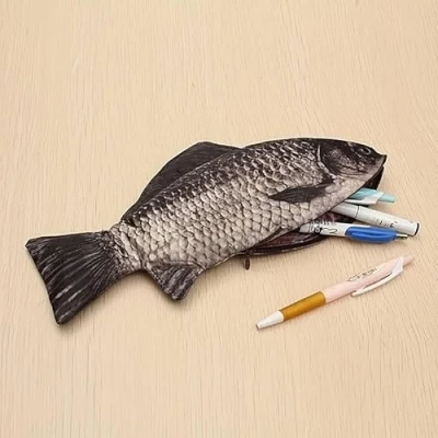 Abbildung von Karpfen Etui Federmäppchen für die Schule Fisch Federtasche Kinder Stifteetui