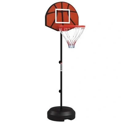 Abbildung von SPORTNOW Basketballständer Magnet Dartscheibe 129 179 cm (Basketballkorb, 1 St., Basketball Backboard Ständer), Basketballanlage für Erwachsene, Stahl