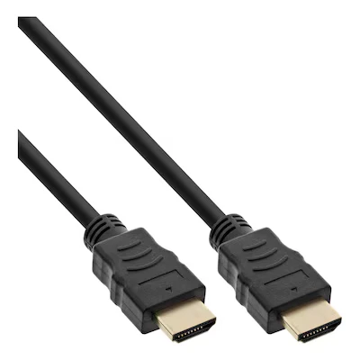 Abbildung von InLine® HDMI Kabel, High Speed mit Ethernet Stecker / Stecker, schwarz gold, 1m