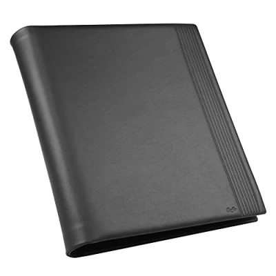 Abbildung von Läufer 34476 La Linea Ringbuch, 4 Ringe, naturgenarbtes Rindsleder, schwarz, Handgefertigt aus Echtleder in Deutschland, Ringbuch A4 Leder
