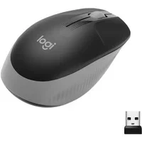 Abbildung von Logitech kabellose Maus M190, geschwungenes Design für beidhändige Nutzung, Batterielebensdauer von 18 Monaten plus Stromsparmodus, USB Empfänger, präzise Kontrolle dank breitem Rad und Tasten Grau